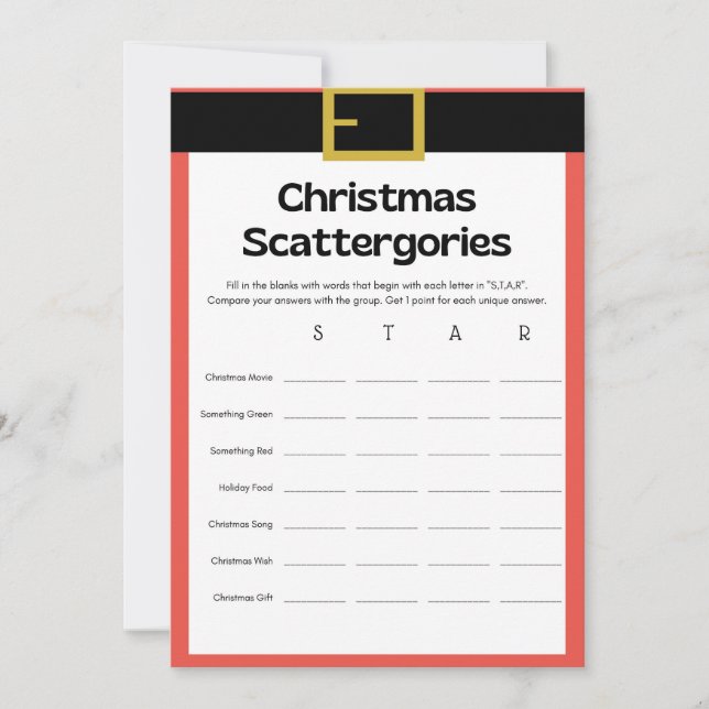 Invitation Jeu de Noël amusant - Pas modifiable - (Devant)