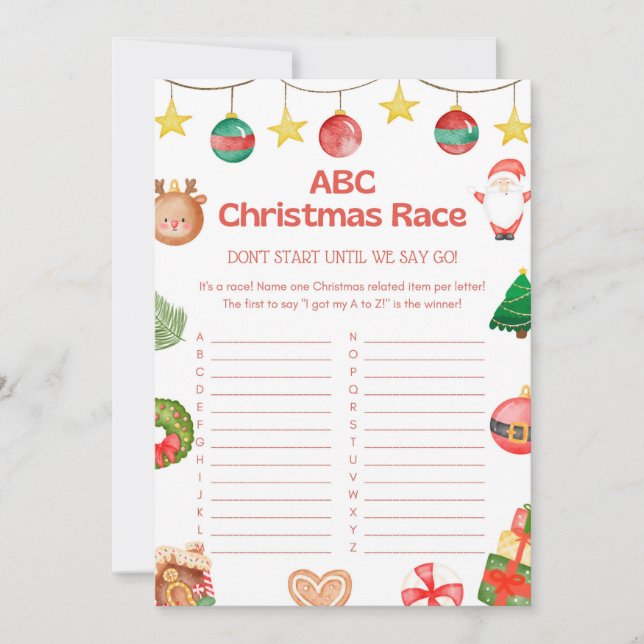 Invitation Jeu de Noël amusant - Pas modifiable - (Devant)