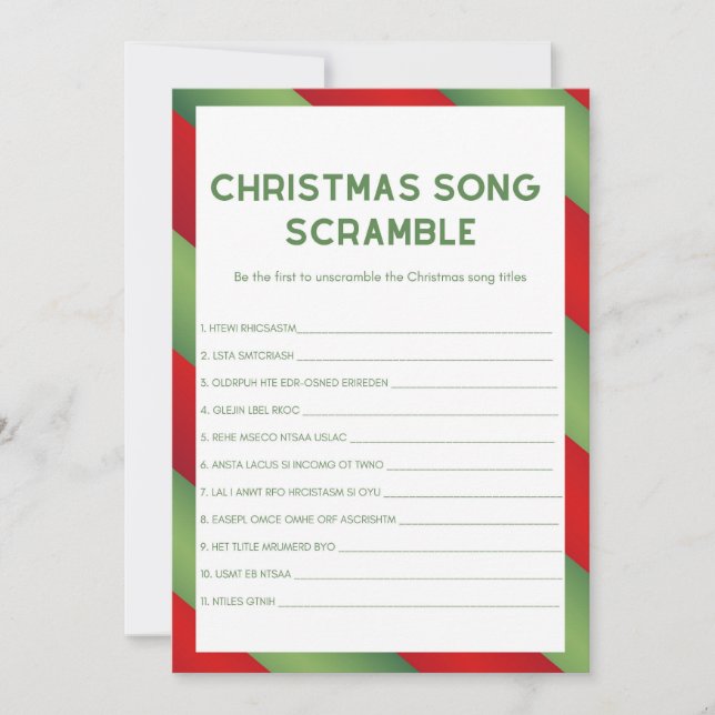 Invitation Jeu de Noël - Non modifiable - (Devant)