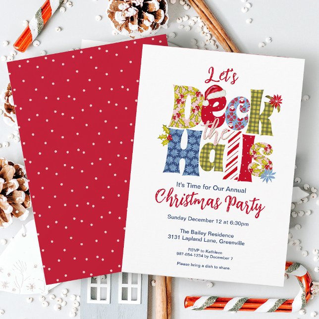 Invitation Jeu de Noël Patchwork Deck the Halls (Créateur téléchargé)