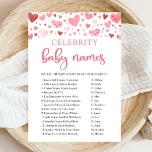 Invitation Jeu de nom de bébé de célébrité de la Saint-Valent