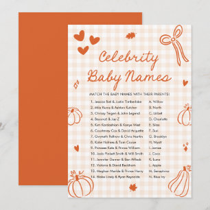 Invitation Jeu de noms de bébés de célébrités Citrouille Oran