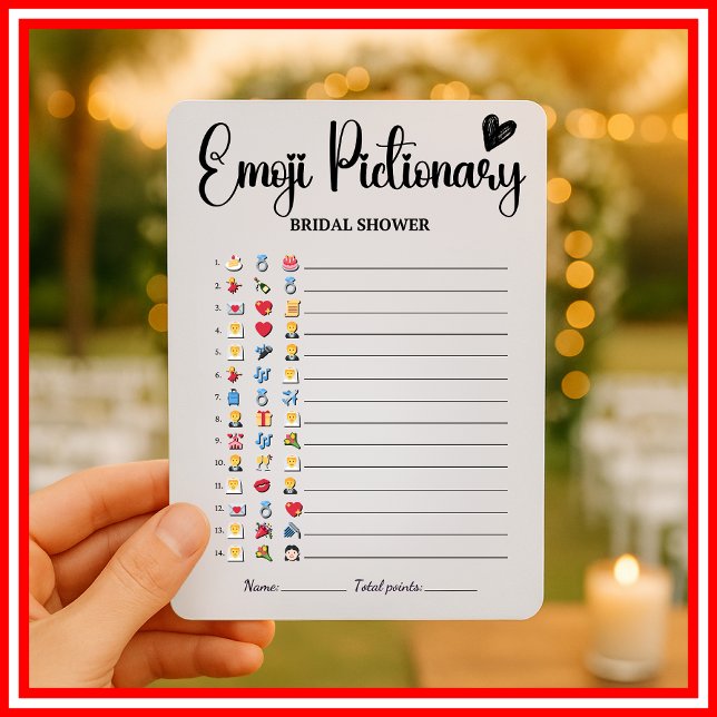Invitation Jeu de Pictionary d'Emoji de Mariage Élégant Moder (Créateur téléchargé)