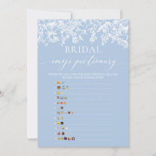 Invitation Jeu de Pictionary d'Emoji pour Baby Shower Bleu Po
