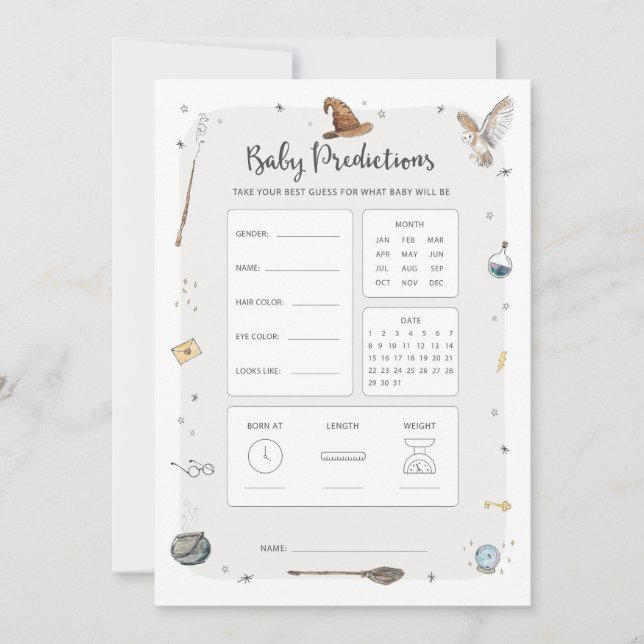 Invitation Jeu de prédiction de bébé pour Baby Shower sur le  (Devant)