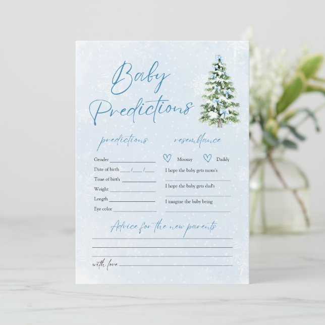 Invitation Jeu de prédiction de bébé pour l'arbre de Noël aux (Debout devant)