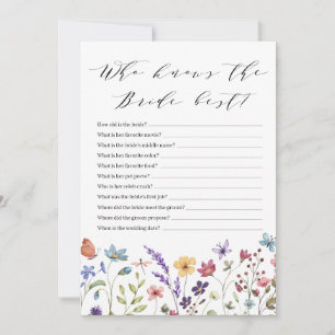 Invitation Jeu de Printemps Floral Été Qui Connaît le Mieux l