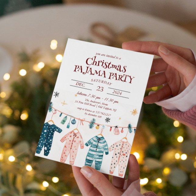 Invitation Jeu de pyjamas de Noël (Créateur téléchargé)
