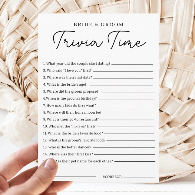 Invitation Jeu de questions pour la mariée et le marié Jeu de (Créateur téléchargé)