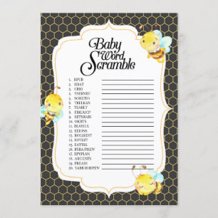 Invitation Jeu de rugissement de mots Baby shower