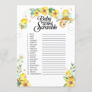 Invitation Jeu de rugissement de mots Baby shower