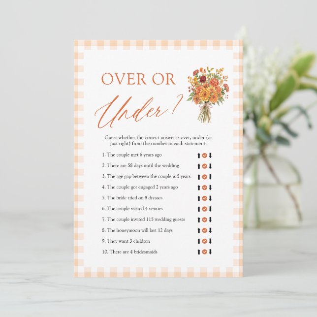 Invitation Jeu de Salle de Marché d'Automne pour la Mariée :  (Debout devant)