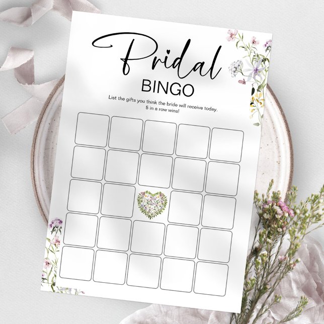 Invitation Jeu de salle de mariage Fleur sauvage de bingo de  (Créateur téléchargé)