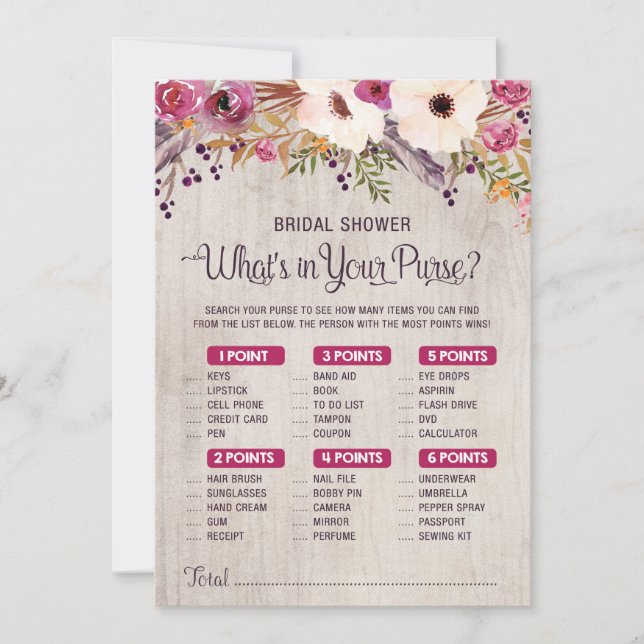 Invitation Jeu de Salle de Mariage Rustique Qu'est-ce Qu'il y (Devant)