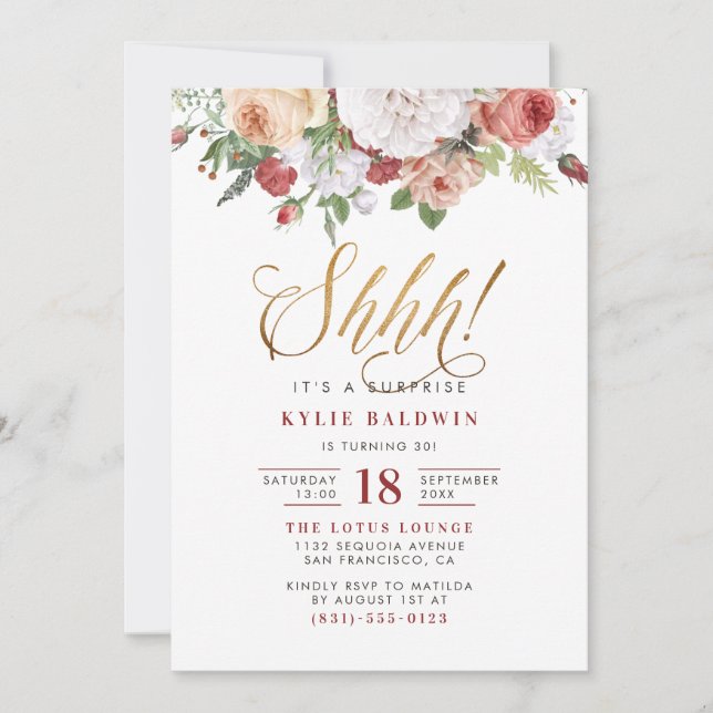 Invitation Jeu de script d'or ! C'est une fête d'anniversaire (Devant)