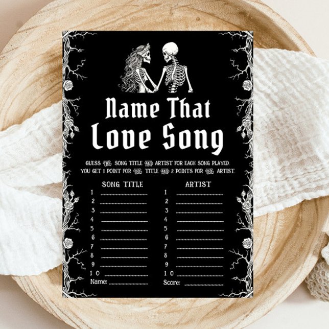 Invitation Jeu de shower de mariage Halloween : devine le tit (Halloween Name That Love Tune Bridal Shower Game )