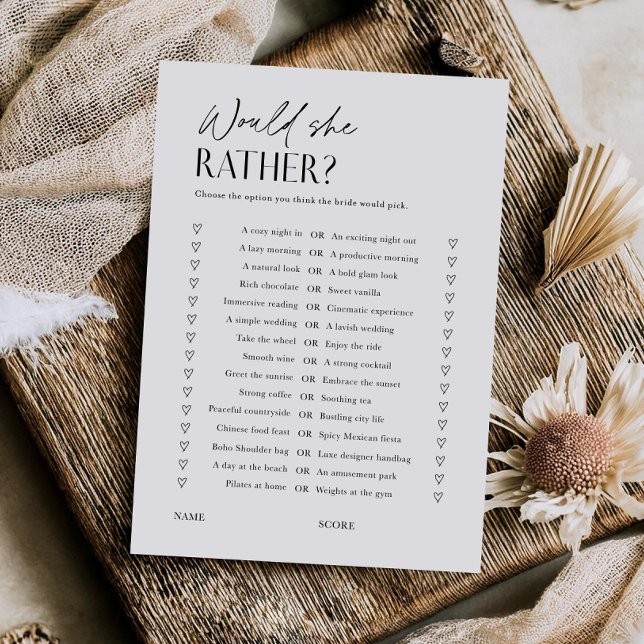 Invitation Jeu de société de baby shower pour la mariée Fiche (Créateur téléchargé)
