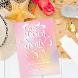 Invitation Jeu de soirée rose holographique tournois Sweet 16<br><div class="desc">Faites un splash avec notre holographique rainbow gradient Sweet 16 été invitation. Les tournois de la fête de la piscine ajoutent une touche amusante et branchée à votre célébration. Plongez dans l'été et faites un splash avec cette invitation,  avec un dégradé holographique rose pastel pourpre arc-en-ciel.</div>