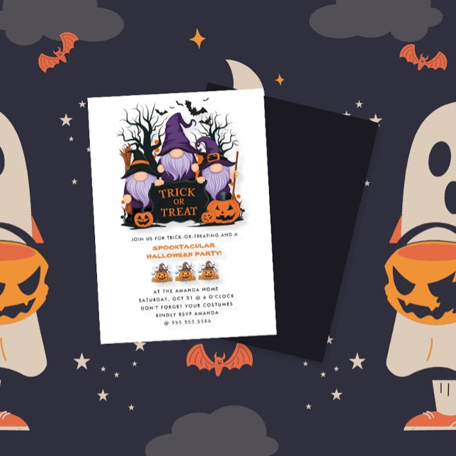 Invitation Jeu de sorcière violette ou traiter Halloween (Créateur téléchargé)