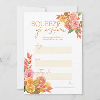 Invitation Jeu de Squeeze of Wisdom pour enterrement de vie d