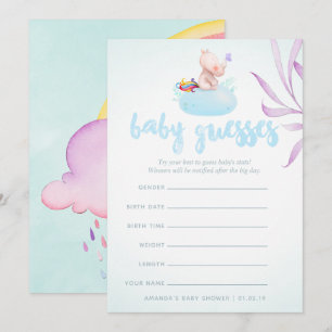 Invitation Jeu de suppositions pour Baby Shower bohème tribal