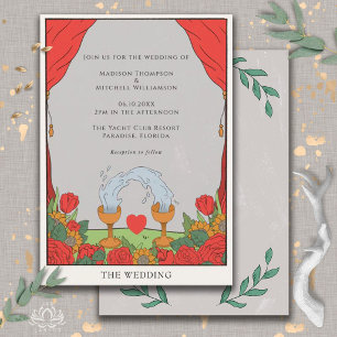Invitation Jeu de Tarot Vintage Divination Mariage Mystique