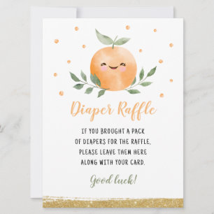 Invitation Jeu de tirage au sort de couche Orange Little Cuti