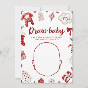 Invitation Jeu de tirage de bébé pour Baby Shower de Noël d'h