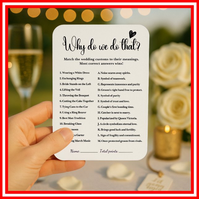 Invitation Jeu de Traditions de Mariage Jeu de Réception de M (Créateur téléchargé)