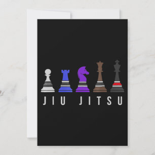 Invitation jeu d'échec jiu jitsu, cadeau bjj avec texte.