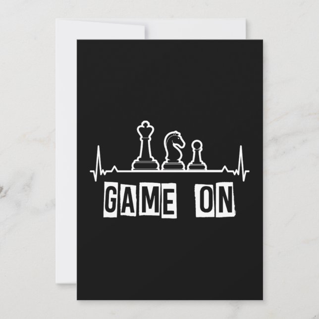 Invitation Jeu D'Échecs Sur Checkmate Pièces Plateau Joueur C (Devant)