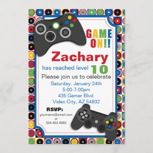 Invitations De Jeu Video Anniversaires Zazzle Fr