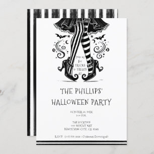 Invitation Jeu d'Halloween blanc et noir