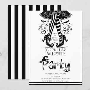 Invitation Jeu d'Halloween blanc et noir