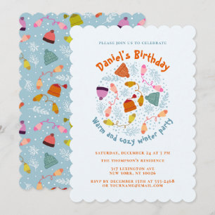 Invitation Jeu d'hiver de Mittens et de Casquettes