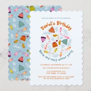 Invitation Jeu d'hiver de Mittens et de Casquettes