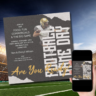 Invitation Jeu Joueur de football Jour Noir