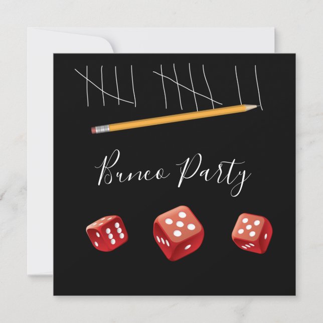 Invitation Jeu Nuit Rouge Dice Bunco Dice (Devant)