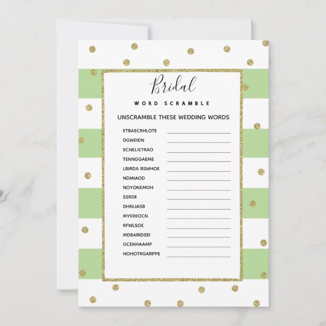 Invitation Jeu nuptiale de baby shower de bousculade de MOT (Devant)