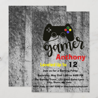Invitation JEU ON...Un jeu vidéo fête d'anniversaire