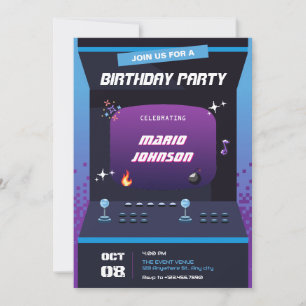 Invitation Jeu Pixel anniversaire