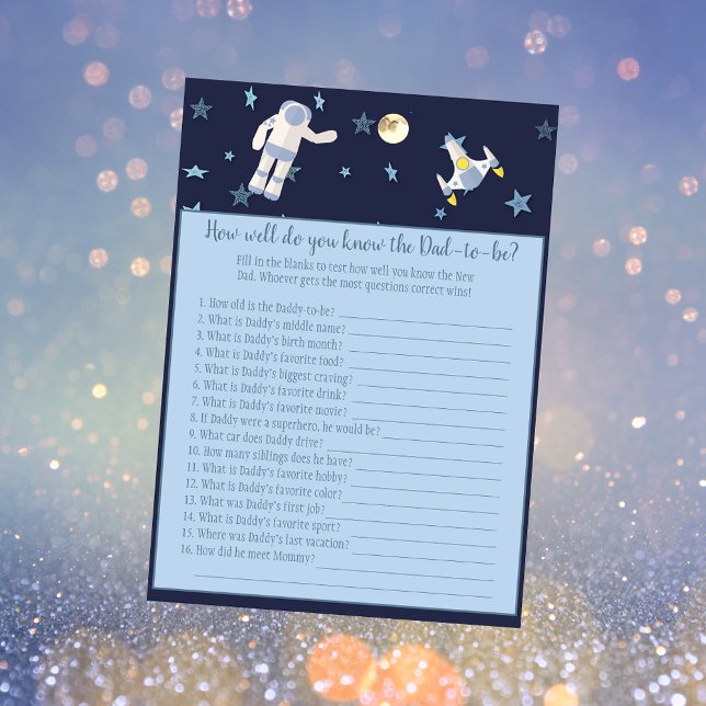 Invitation Jeu pour bébé Astronaute de l'espace qui connaît l (Créateur téléchargé)