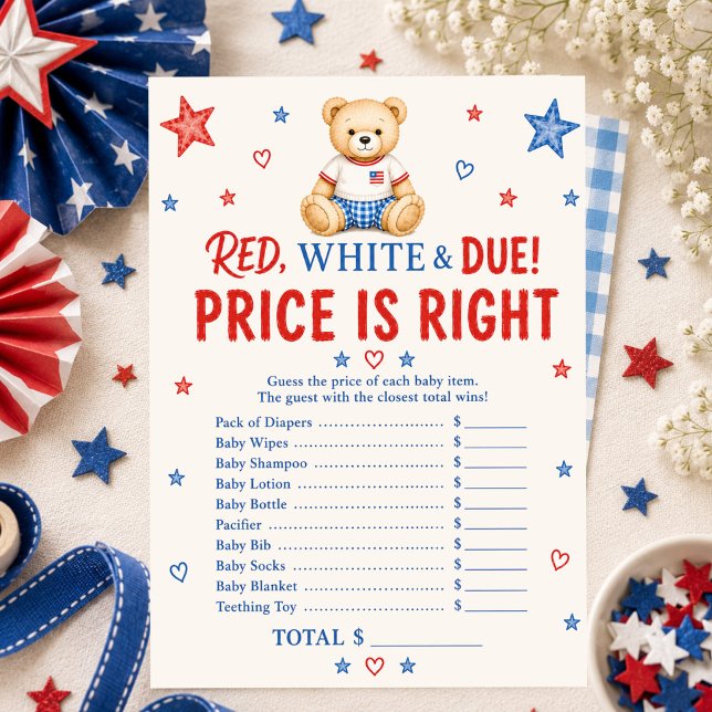 Invitation Jeu Red White & Due Price Is Right (Créateur téléchargé)