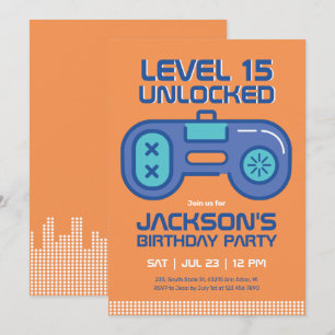 Invitation Jeu Retro Joueur Joueur Vidéo Joueur Joueur Joueur