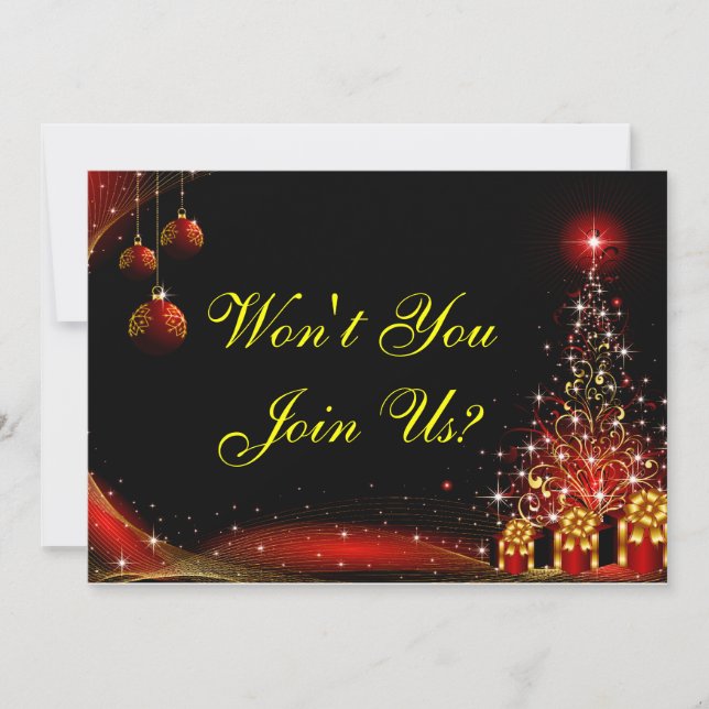 Invitation Jeu rouge des merveilles de Noël (Devant)