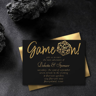 Invitation Jeu RPG activé   Jeu de lecture de table Gold Retr