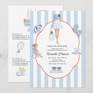 Invitation Jeu, Set, Beach Bach Coastal Tennis Enterrement de