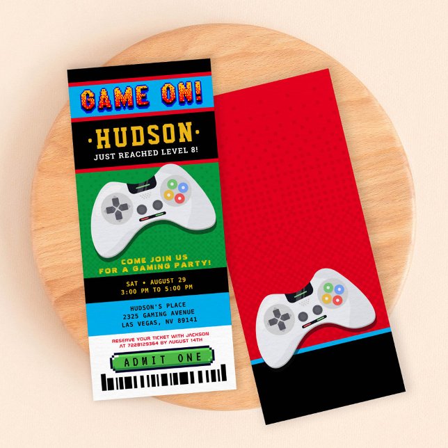 Invitation Jeu sur billet fête d'anniversaire (Créateur téléchargé)