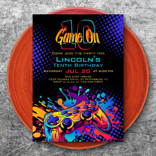 Invitation Jeu Sur Contrôleur De Jeu Vidéo Anniversaire