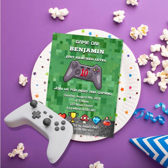 Invitation Jeu sur le contrôleur Gamer Anniversaire (Créateur téléchargé)